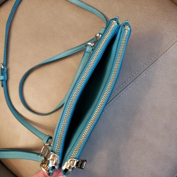 Coach double compartment crossbody bag, teal leather. - Picture 10 of 10